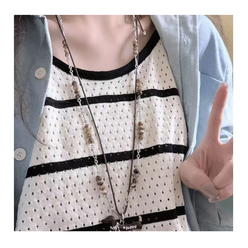 Cool Tide Spice Girl Letter Dachshund Double Layer Pearl Splicing Necklace Female Korean Version Cold Wind Niche Personality Swe
Cool Tide Spice Girl Letter Dachshund Double Layer Pearl Splicing Necklace Female Korean Version Cold Wind Niche Personality Swe