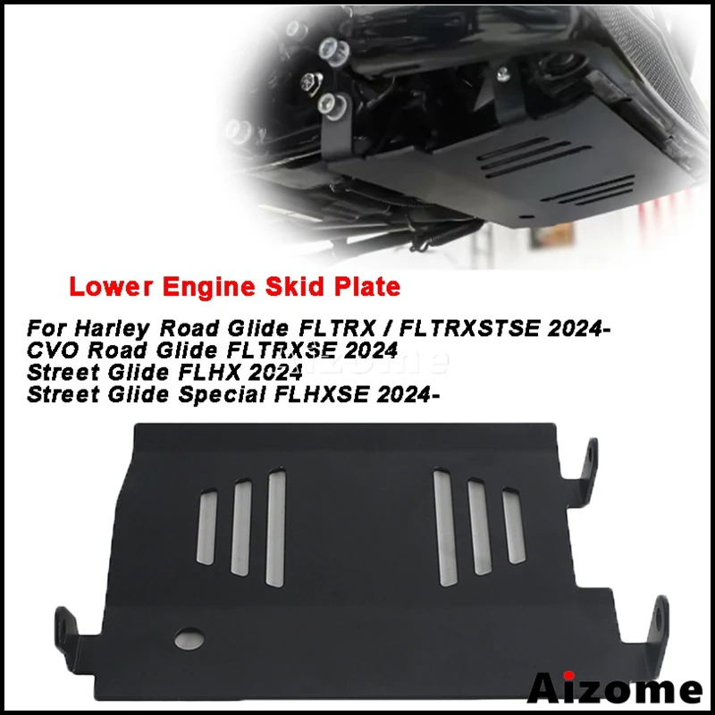 Motorcycle Aluminium Engine Skid Plate, Lower Chassis Protection Guard For Harley CVO Road Glide FLTRX / Street Glide FLHX 2024-
Motorcycle Aluminium Engine Skid Plate, Lower Chassis Protection Guard For Harley CVO Road Glide FLTRX / Street Glide FLHX 2024-