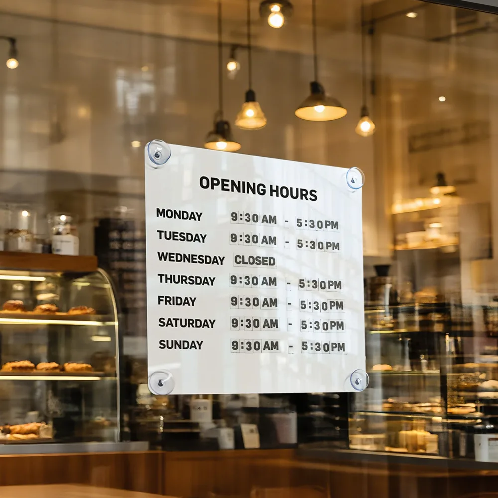 Магнитный металлический знак для деловых часов, крепление на присоске, сменный статус, устойчивая к ржавчине сталь для витрины, окон, стеклянных дверей
Магнитный металлический знак для деловых часов, крепление на присоске, сменный статус, устойчивая к ржавчине сталь для витрины, окон, стеклянных дверей