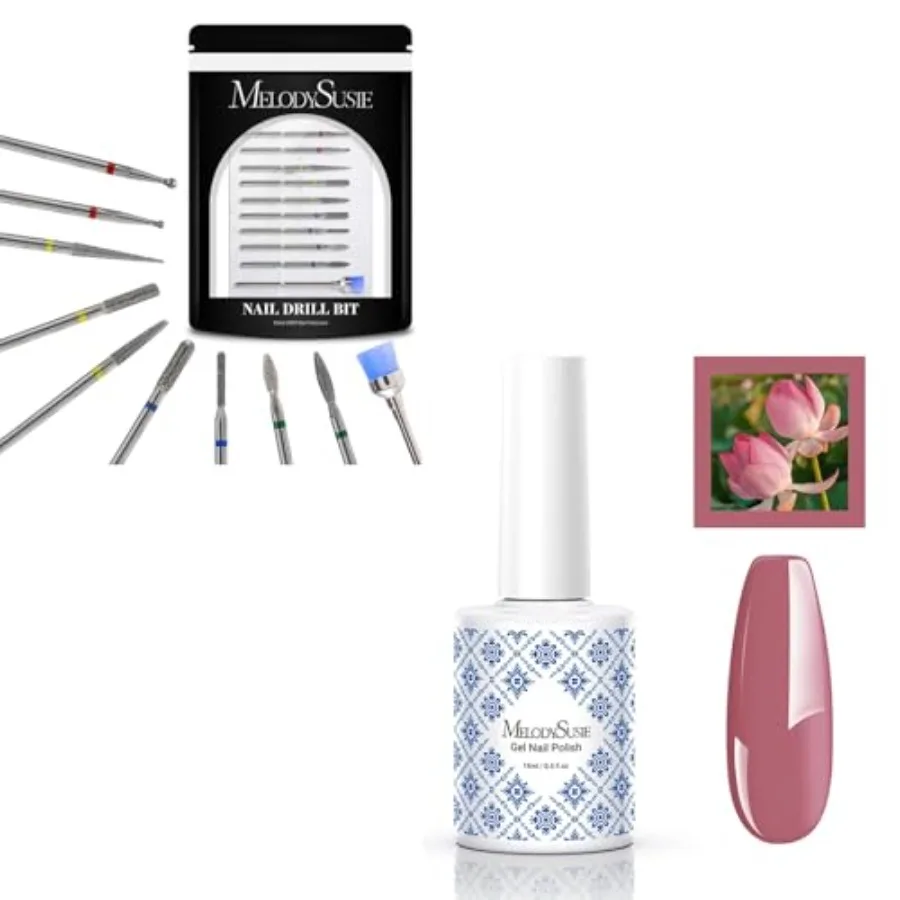 MelodySusie 10pcs Nail Drill Bits Set 3/32 Inch Silver and MelodySusie Fleurwee Plant-based UV Gel Nail Polish, Hema Free, 21 N
MelodySusie 10pcs Nail Drill Bits Set 3/32 Inch Silver and MelodySusie Fleurwee Plant-based UV Gel Nail Polish, Hema Free, 21 N