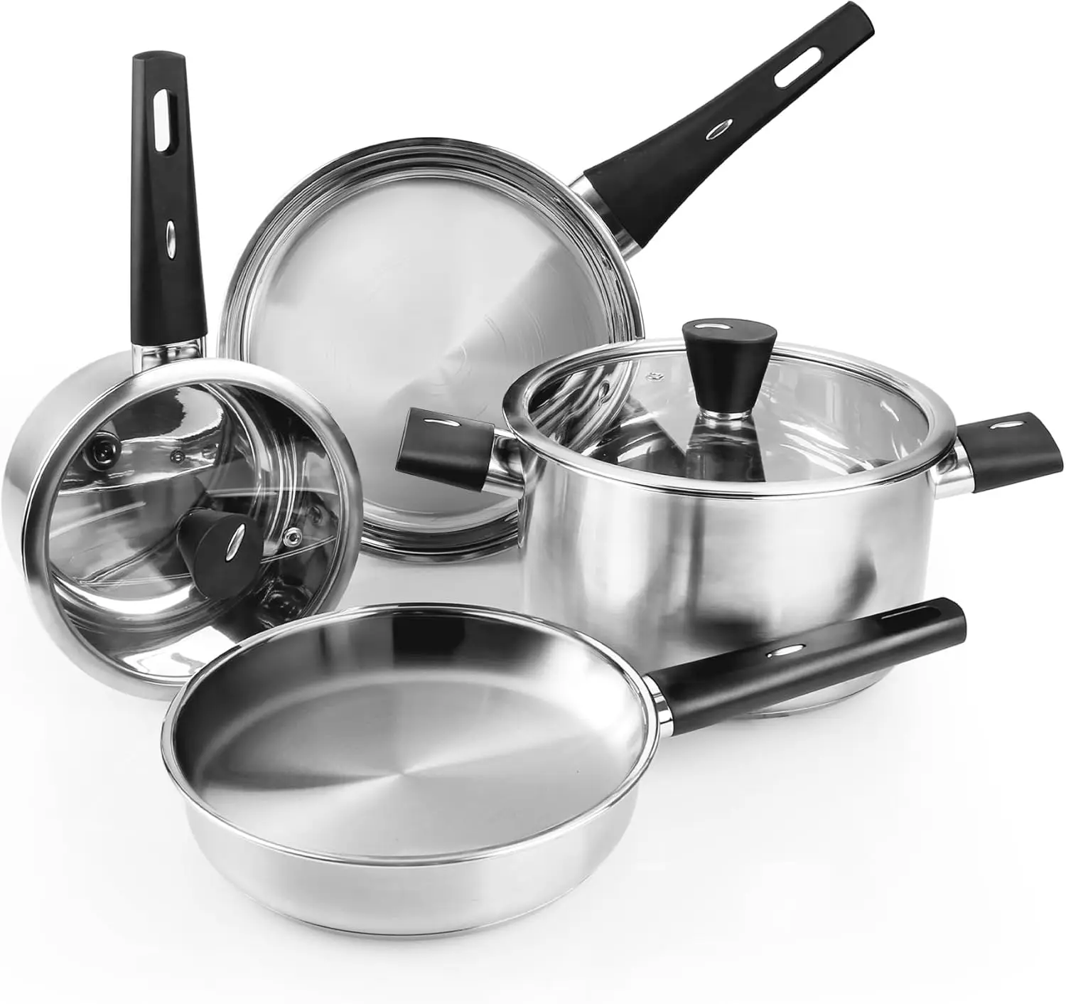 Meythway Stainless Steel Pots and Pans Set Non Toxic, 6PCs Kitchen Cookware Sets with Stay-Cool Handles, Non-Stick, Dishwasher
Meythway Stainless Steel Pots and Pans Set Non Toxic, 6PCs Kitchen Cookware Sets with Stay-Cool Handles, Non-Stick, Dishwasher