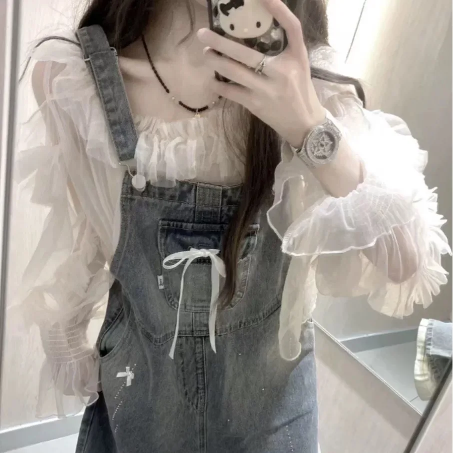 Retro Loose Fit Versatile Knot Washed Denim Casual Overalls Long Pants High Waist mid Stretch Regular Thickness
Retro Loose Fit Versatile Knot Washed Denim Casual Overalls Long Pants High Waist mid Stretch Regular Thickness