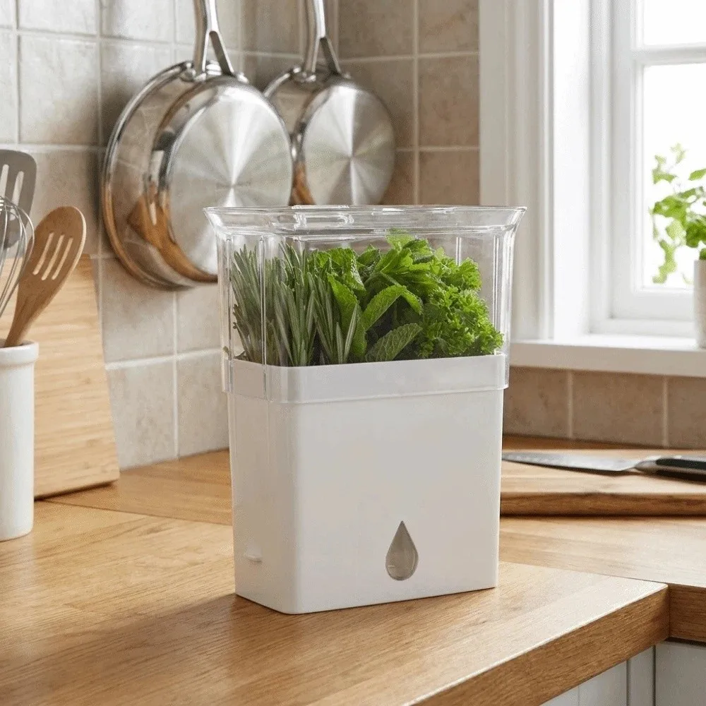 Practical Plastic Fresh Herb Keeper Large Capacity Airtight Vegetable Keeper with Lid Crush-Proof Herb Saver Cilantro
Practical Plastic Fresh Herb Keeper Large Capacity Airtight Vegetable Keeper with Lid Crush-Proof Herb Saver Cilantro