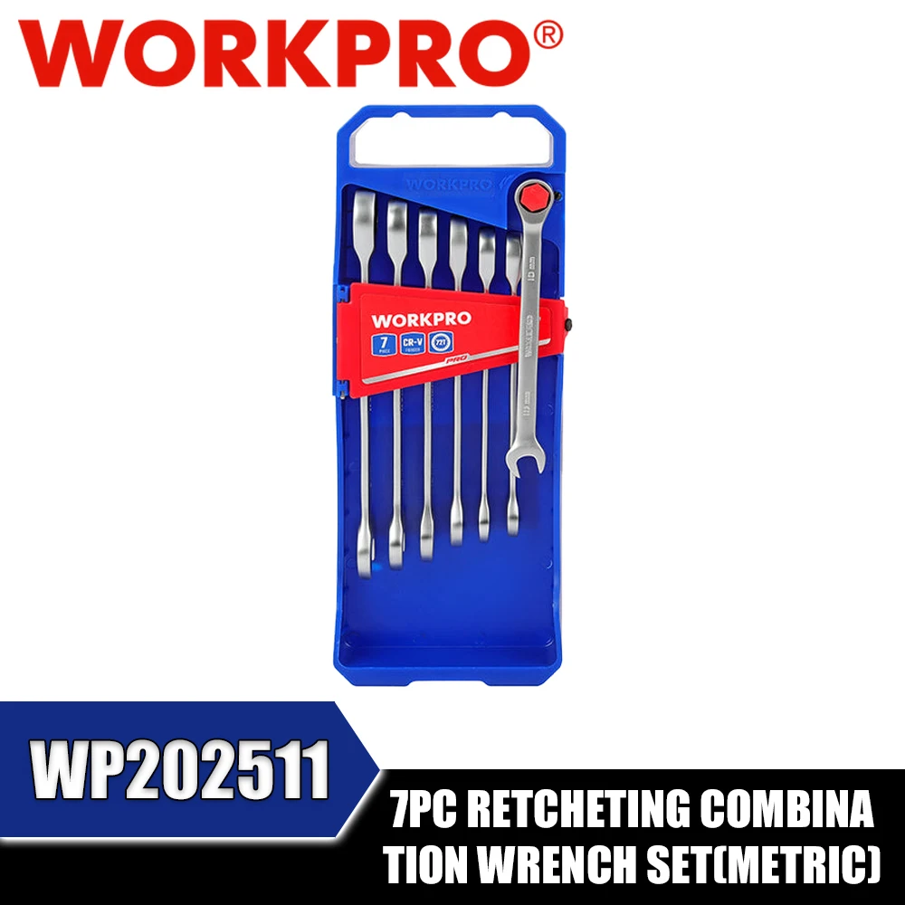 WORKPRO WP202511 7PC Retcheting Combination Wrench Set(Metric) Power Tool Accessories
WORKPRO WP202511 7PC Retcheting Combination Wrench Set(Metric) Power Tool Accessories