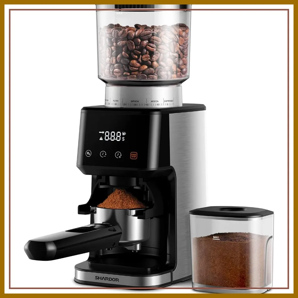 Conical Burr Coffee Grinder Electric with Precision Timer, 51 Settings for Espresso to French Press, Anti-Static Stainless Steel
Conical Burr Coffee Grinder Electric with Precision Timer, 51 Settings for Espresso to French Press, Anti-Static Stainless Steel