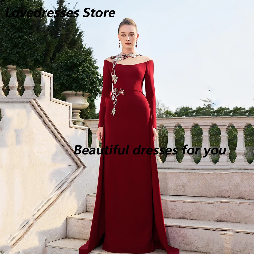 Индивидуальные вечерние платья с круглым вырезом, длинными рукавами, из джерси, А-силуэта, с шлейфом, красные, с аппликациями, для выпускного вечера и вечеринок
Индивидуальные вечерние платья с круглым вырезом, длинными рукавами, из джерси, А-силуэта, с шлейфом, красные, с аппликациями, для выпускного вечера и вечеринок