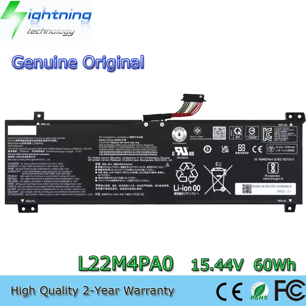 Оригинальный аккумулятор L22B4PA0 L22C4PA0 L22D4PA0 L22L4PA0 15,44 В 60 Втч для Lenovo LOQ 15IRH8 15APH8
Оригинальный аккумулятор L22B4PA0 L22C4PA0 L22D4PA0 L22L4PA0 15,44 В 60 Втч для Lenovo LOQ 15IRH8 15APH8