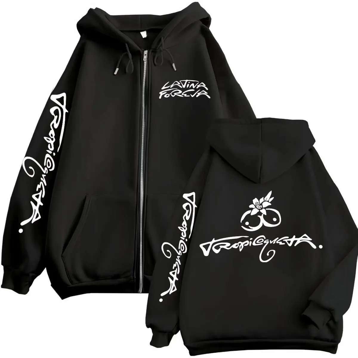 Karol G Tropicoqueta 2025 New Album Logo Print Zipper Hoodie Fashion Hip Hop Zip Up Sweatshirts Men Women Casual Loose Pullovers
Karol G Tropicoqueta 2025 New Album Logo Print Zipper Hoodie Fashion Hip Hop Zip Up Sweatshirts Men Women Casual Loose Pullovers