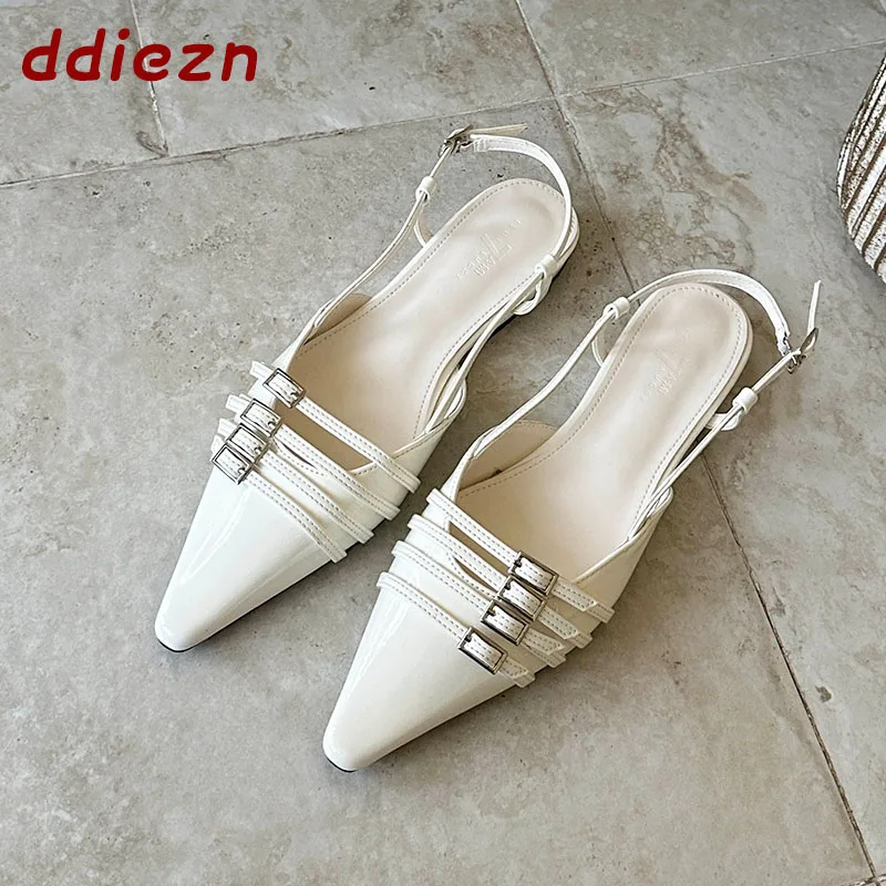 New 2026 Summer Fashion Buckle Women Flats Sandals Pointed Toe Female Shallow Slip On Slingback Shoes Ladies Elegant Mules
New 2026 Summer Fashion Buckle Women Flats Sandals Pointed Toe Female Shallow Slip On Slingback Shoes Ladies Elegant Mules