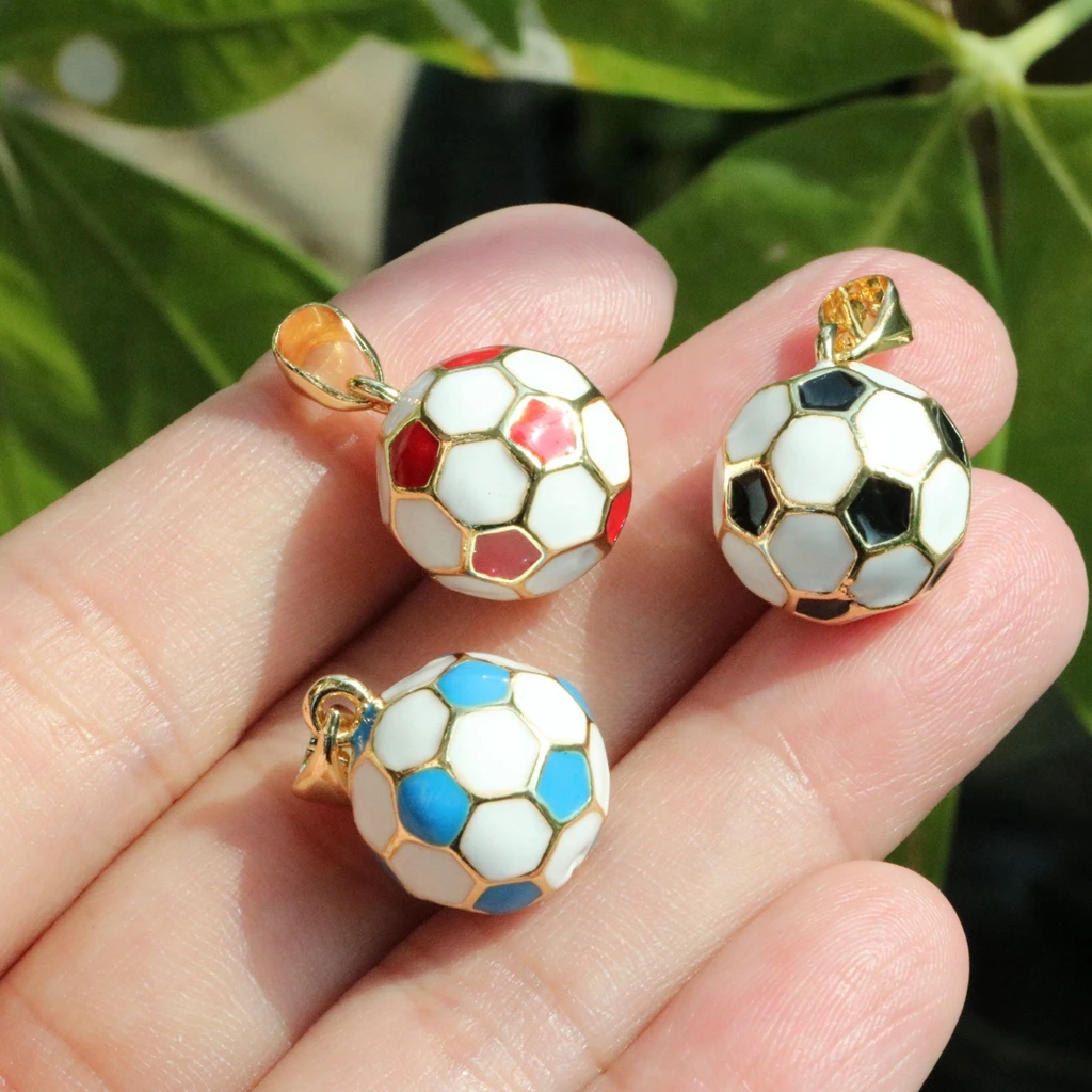 HOT 3Pcs-13mm 3D Soccer Charm Dainty Ball Football Round Enamel Pendant Charm Fashion Jewelry For Necklace
HOT 3Pcs-13mm 3D Soccer Charm Dainty Ball Football Round Enamel Pendant Charm Fashion Jewelry For Necklace