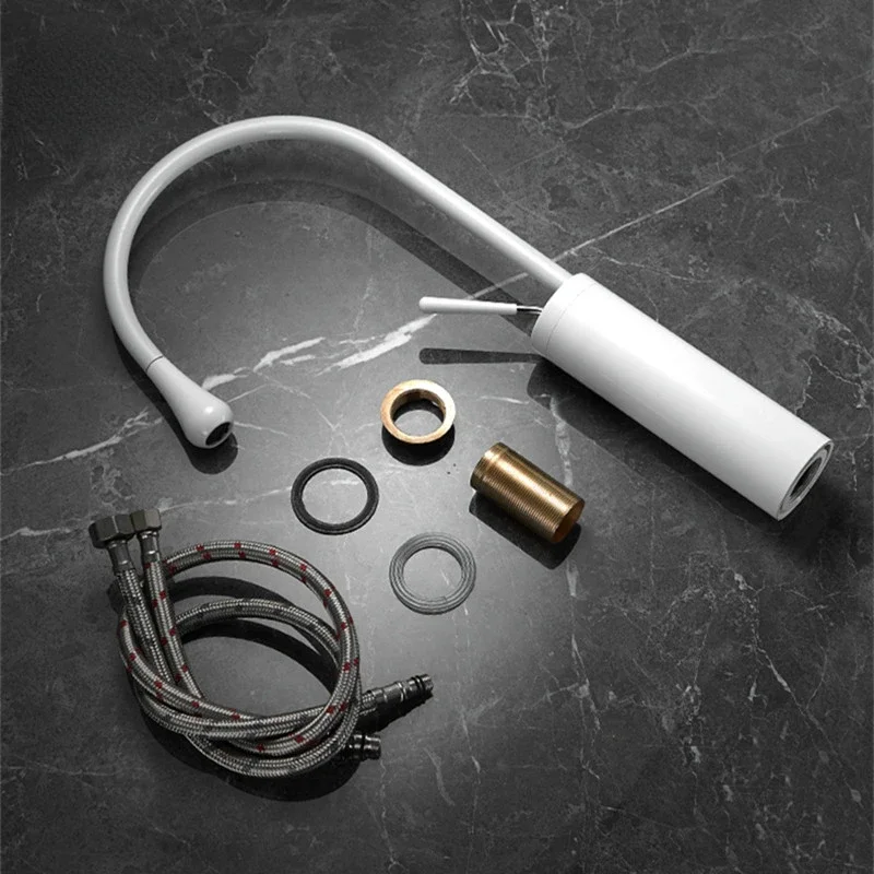 Bathroom Basin Faucet Cold and Hot Water Tap 360 Swivel Sink Tap Water Prop Shapes Single Handle Brass Mixer Crane
Bathroom Basin Faucet Cold and Hot Water Tap 360 Swivel Sink Tap Water Prop Shapes Single Handle Brass Mixer Crane