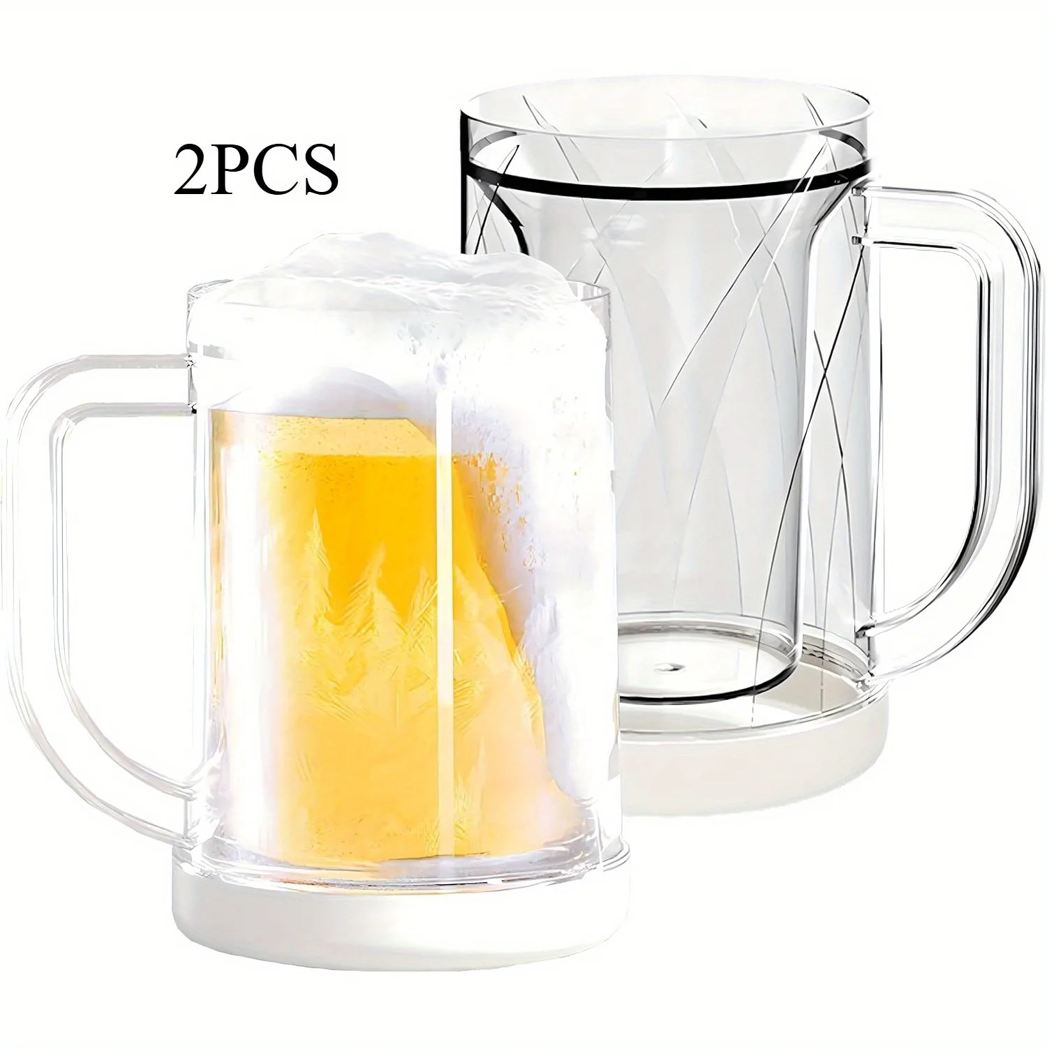 16 oz insulated double walled plastic wine glass with handle, transparent 2 packs, ice tray
16 oz insulated double walled plastic wine glass with handle, transparent 2 packs, ice tray