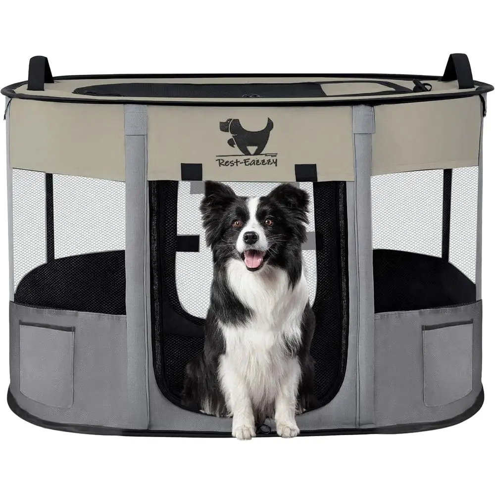 Portable XL Grey Pet Playpen for Dogs and Kittens with Removable Shade, Suitable for Indoor, Outdoor, and Travel Use
Portable XL Grey Pet Playpen for Dogs and Kittens with Removable Shade, Suitable for Indoor, Outdoor, and Travel Use