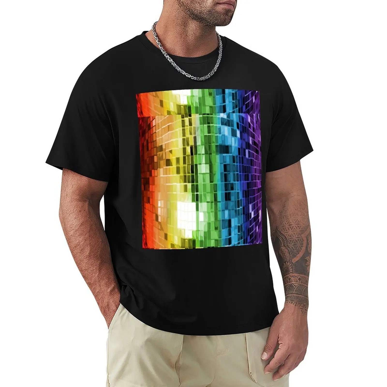 Rainbow Disco Ball Pattern T-Shirt Basic Solid Color Short Sleeve T-Shirt
Rainbow Disco Ball Pattern T-Shirt Basic Solid Color Short Sleeve T-Shirt