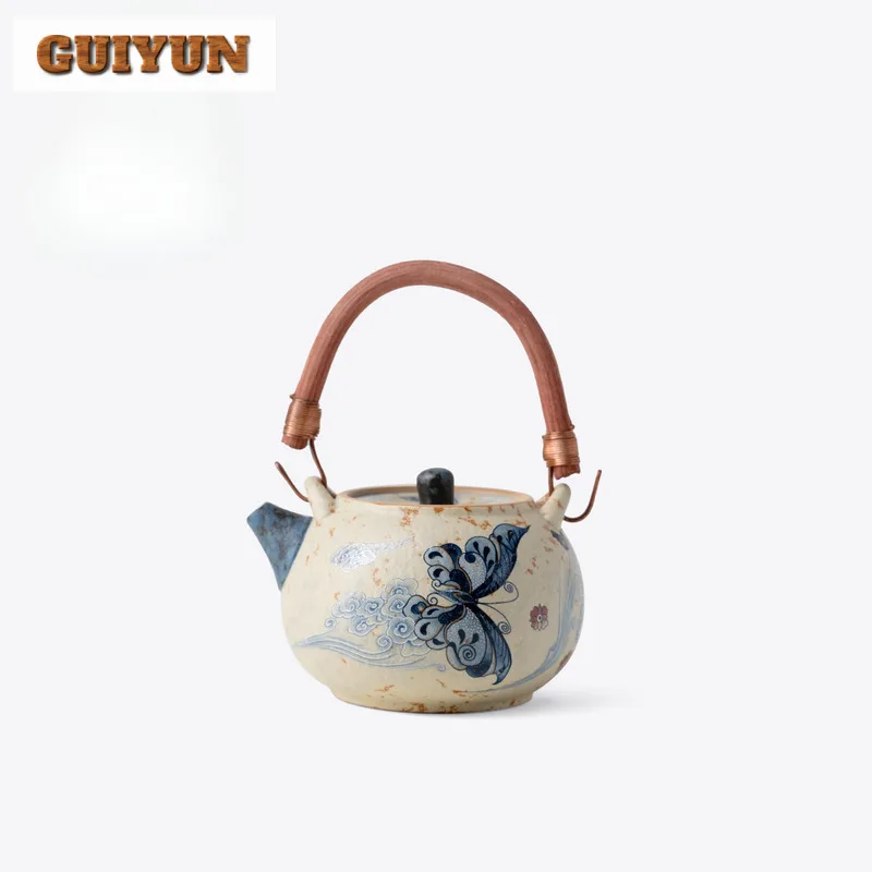 230ml Blue And White Volcano Red Cloud Butterfly Handle Teapot Zen Tea Infuser Pot Tea Maker Kettle With Filter For Tea Supplies
230ml Blue And White Volcano Red Cloud Butterfly Handle Teapot Zen Tea Infuser Pot Tea Maker Kettle With Filter For Tea Supplies