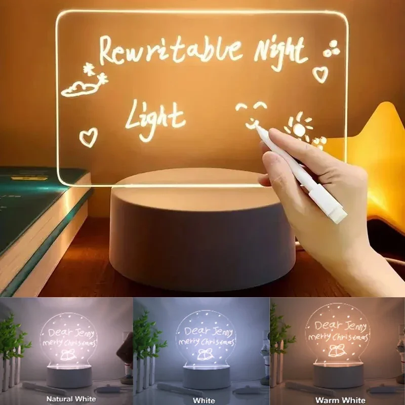 Erasable Write Message Board LED Night Lights Transparent Luminous Acrylic Night Light USB Luminous Calendar Desktop Ornaments
Erasable Write Message Board LED Night Lights Transparent Luminous Acrylic Night Light USB Luminous Calendar Desktop Ornaments