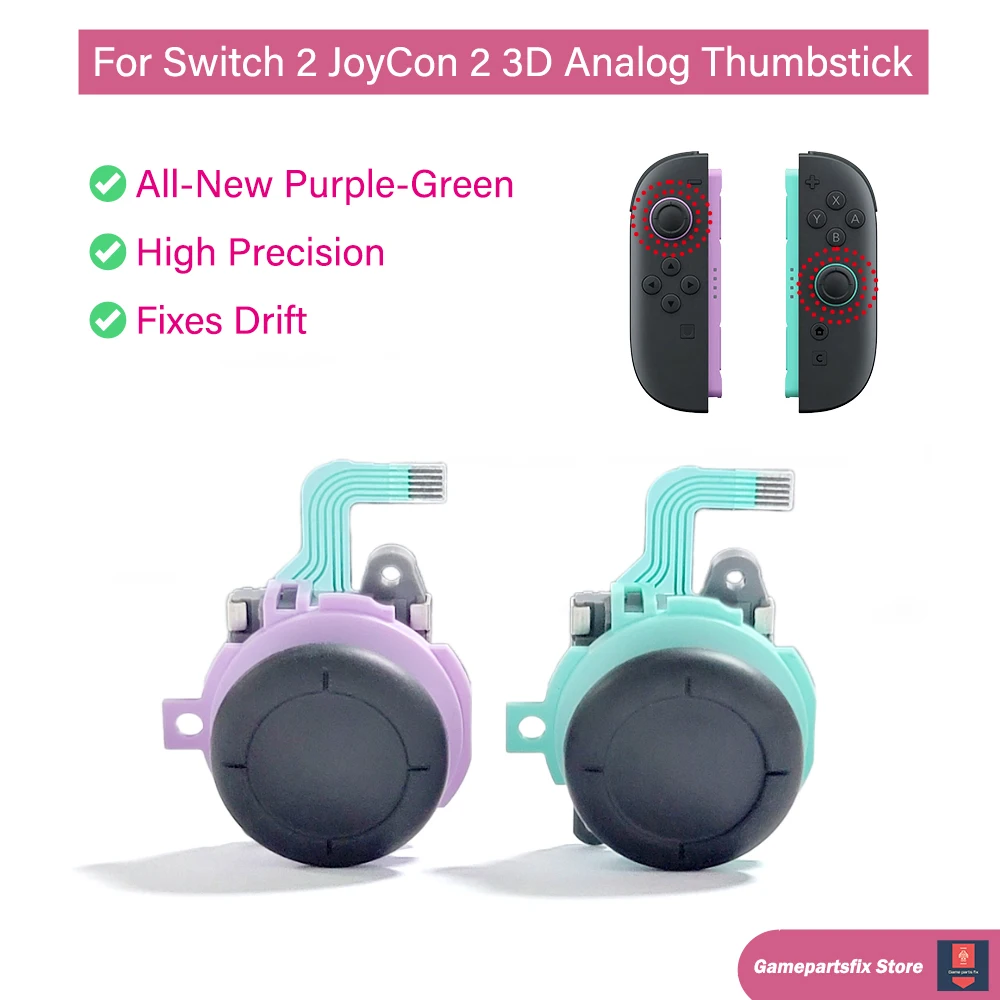 2/10pcs Purple Green Thumbstick for Nintend Switch 2 JoyCon 2 for NS2 Joy-Con 2 Replacement Left Right Button 3D Analog Joystick
2/10pcs Purple Green Thumbstick for Nintend Switch 2 JoyCon 2 for NS2 Joy-Con 2 Replacement Left Right Button 3D Analog Joystick