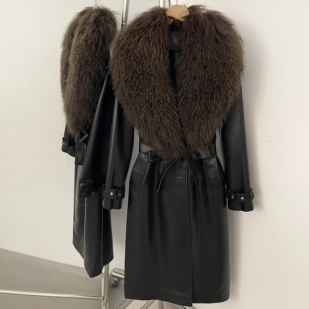 Women's Faux Leather Jacket Luxury Faux Leather Long Clothes Jacket with Fur for Women New Products Faux Fur Coat Lady Outerwear
Women's Faux Leather Jacket Luxury Faux Leather Long Clothes Jacket with Fur for Women New Products Faux Fur Coat Lady Outerwear