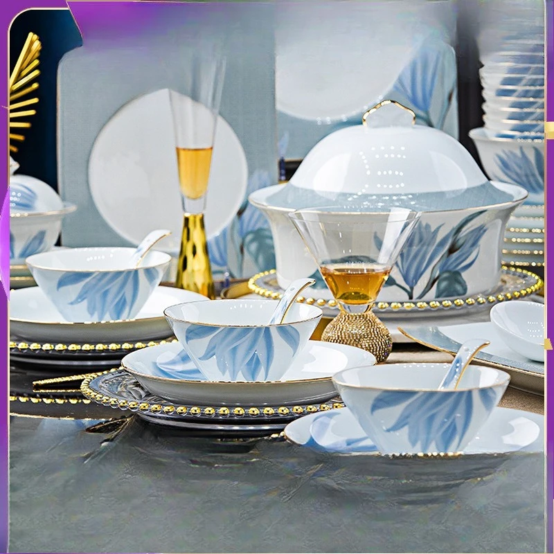 Jingdezhen ceramic tableware, underglaze color dishes set
Jingdezhen ceramic tableware, underglaze color dishes set