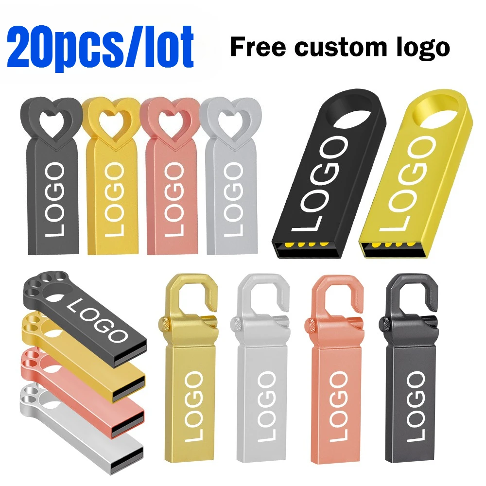 20PCS Free Custom LOGO USB 2.0 Flash Drive 4GB 8GB 2.0 High Speed Pen Drive 16GB 32GB 64GB 128GB Pendrive Metal Usb Sticks
20PCS Free Custom LOGO USB 2.0 Flash Drive 4GB 8GB 2.0 High Speed Pen Drive 16GB 32GB 64GB 128GB Pendrive Metal Usb Sticks