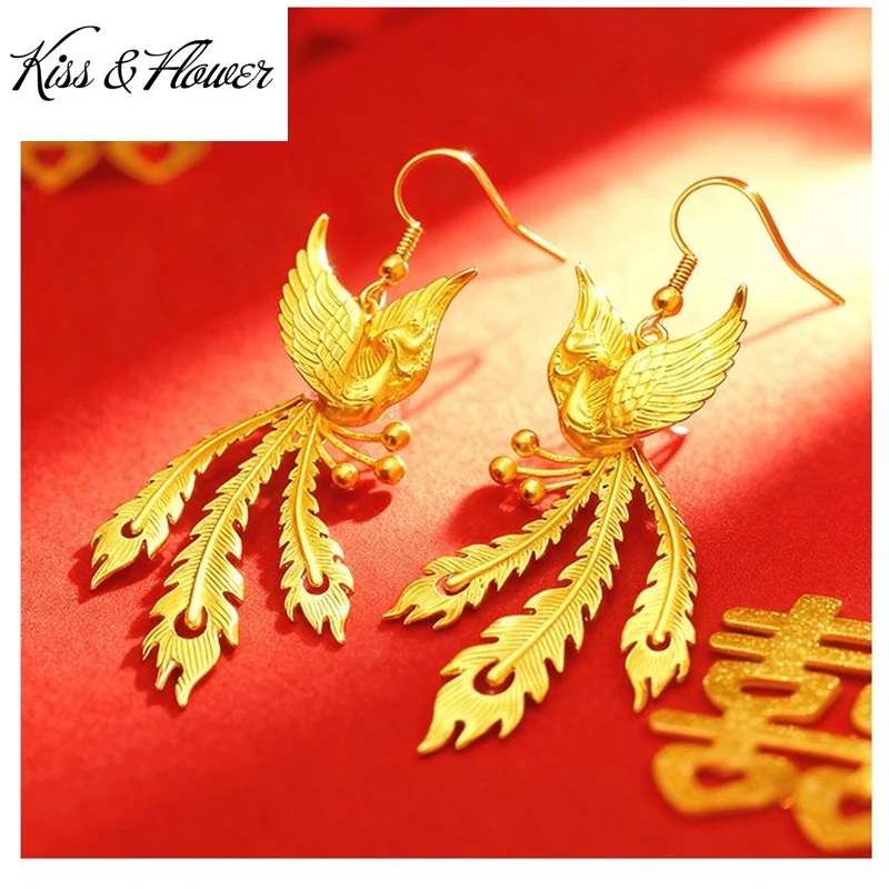 KISS&FLOWER 24KT Gold Vintage Phoenix Drop Earrings For Women Wedding Party Birthday Christmas Bride Mother Ladies Gifts ER557
KISS&FLOWER 24KT Gold Vintage Phoenix Drop Earrings For Women Wedding Party Birthday Christmas Bride Mother Ladies Gifts ER557