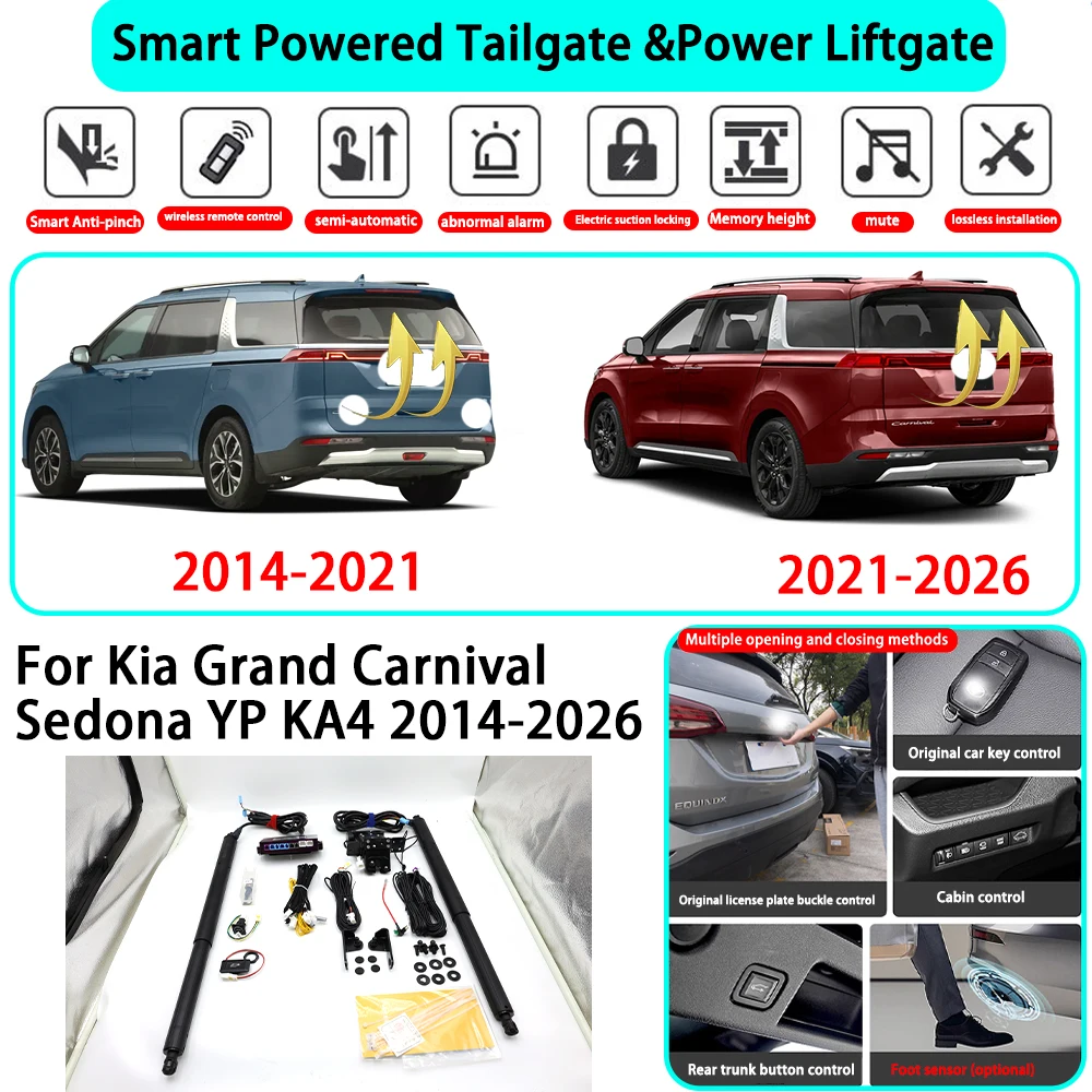 for Kia Grand Carnival Sedona YP KA4 2014-2026 OEM Smart Automatic Powered Tailgate Electric Power Tailgate Lift Kit Key Close
for Kia Grand Carnival Sedona YP KA4 2014-2026 OEM Smart Automatic Powered Tailgate Electric Power Tailgate Lift Kit Key Close