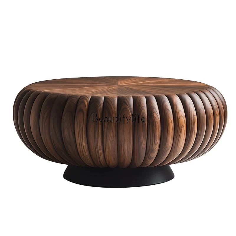 Italian high-end simple round table living room coffee table solid wood walnut Chinese style
Italian high-end simple round table living room coffee table solid wood walnut Chinese style