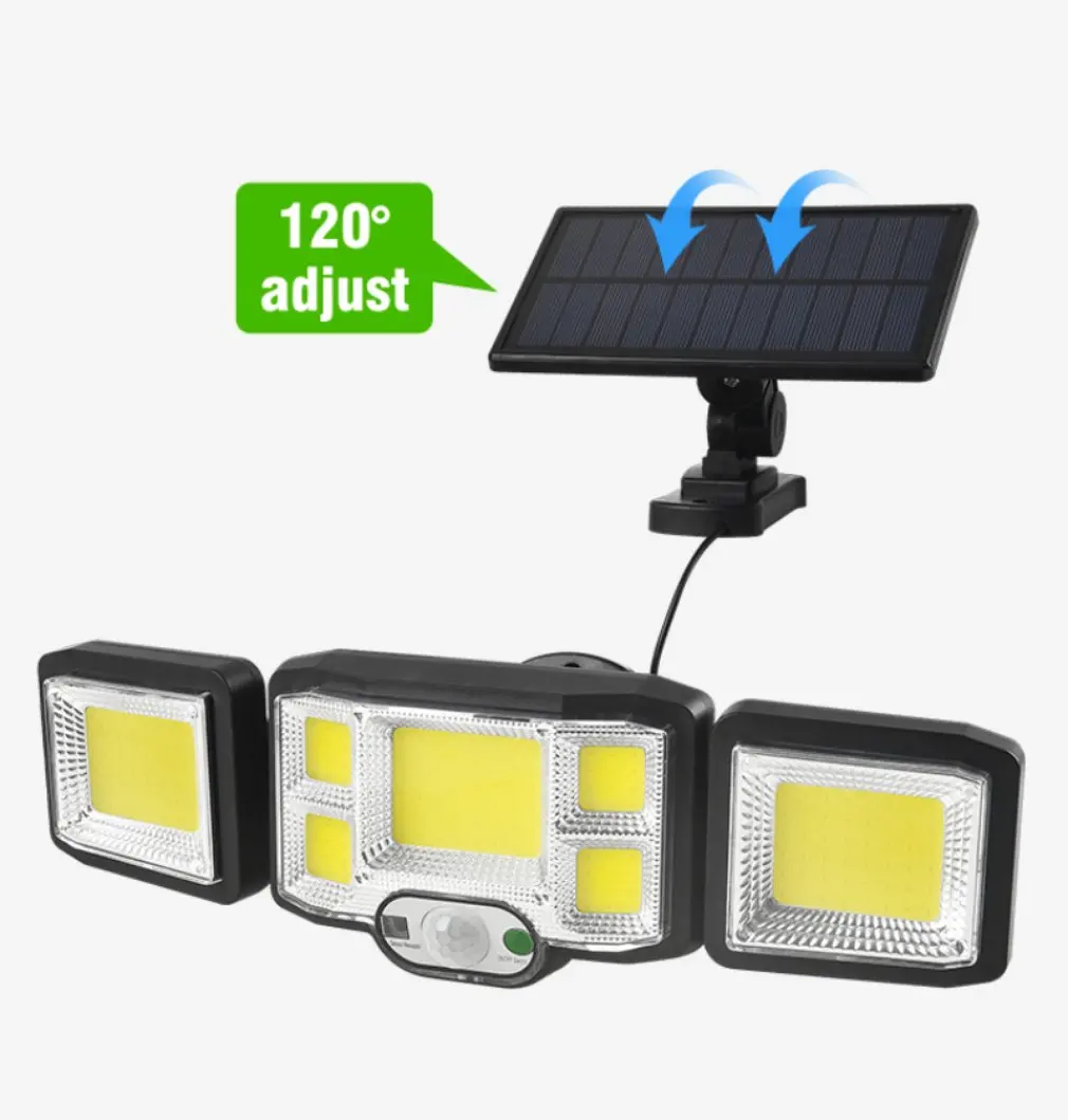 192 LED COB Separation Solar Lights Outdoor 3 Head Motion Sensor Wide Angle Lighting Waterproof Remote Control Solar Wall Lamp
192 LED COB Separation Solar Lights Outdoor 3 Head Motion Sensor Wide Angle Lighting Waterproof Remote Control Solar Wall Lamp