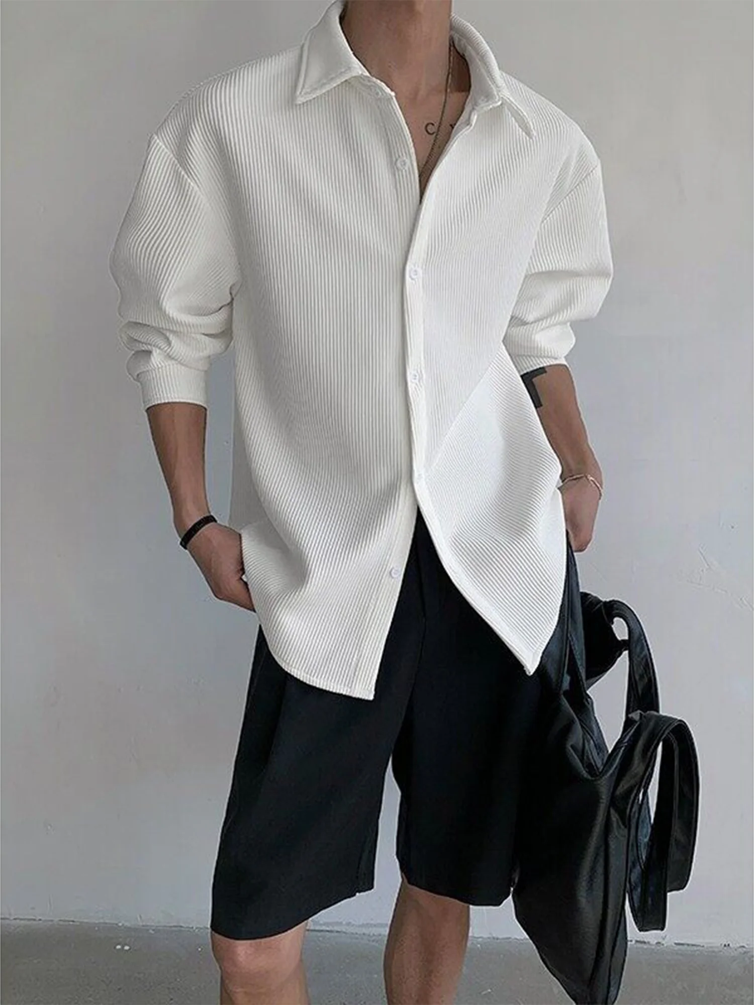 Autumn Large Size Loose Casual Striped Texture Men's Long Sleeve Shirt British Style Handsome Top Outerwear Youth Fashion
Autumn Large Size Loose Casual Striped Texture Men's Long Sleeve Shirt British Style Handsome Top Outerwear Youth Fashion