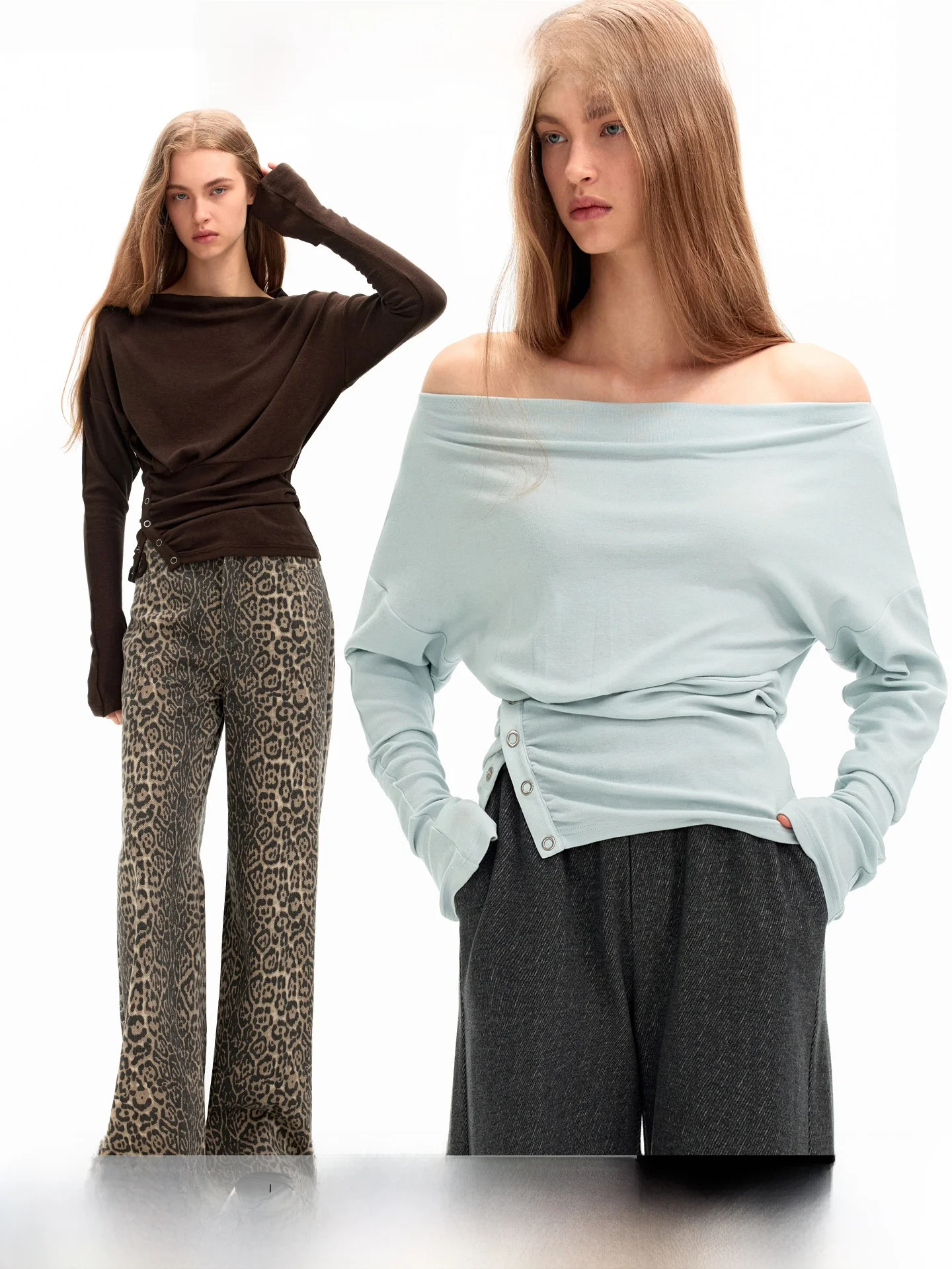 Slim Fit Long Sleeve Knitted T-Shirt Women's Shoulder Bared Design Casual Wear Comfortable Breathable Aiss Kiss Style
Slim Fit Long Sleeve Knitted T-Shirt Women's Shoulder Bared Design Casual Wear Comfortable Breathable Aiss Kiss Style