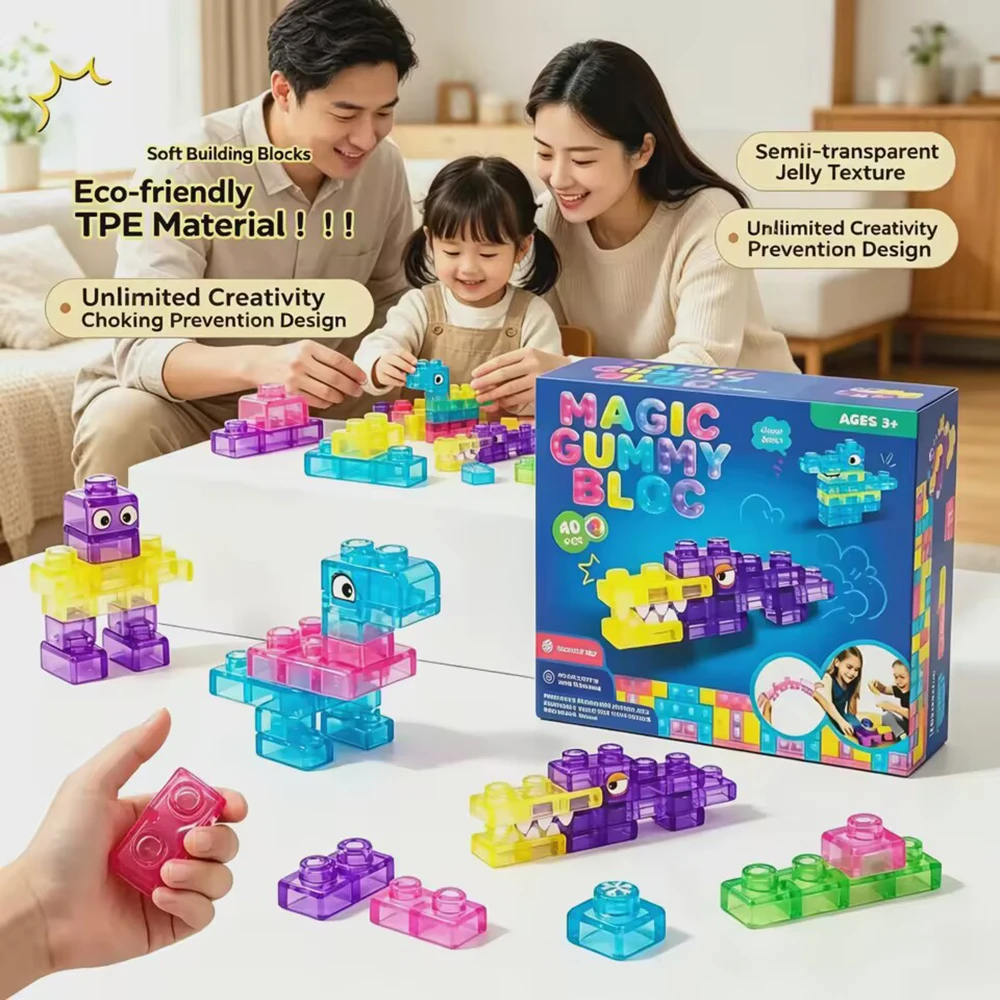 Magic Gummy Bloc Soft Building Blocks for Kids, TPE Sensory Soft Building Stacking Toys, Transparent Jelly Bricks For Children
Magic Gummy Bloc Soft Building Blocks for Kids, TPE Sensory Soft Building Stacking Toys, Transparent Jelly Bricks For Children
