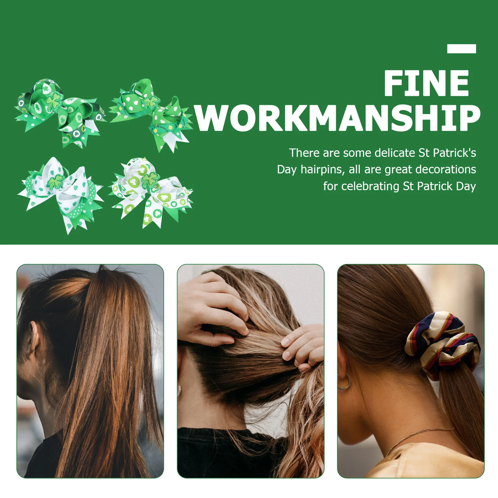 4Pcs Kids Hairpins Bowknot Ribbon Irish Holiday St Patrick Hair Clips Festival Party Decor Clover Hairpins
4Pcs Kids Hairpins Bowknot Ribbon Irish Holiday St Patrick Hair Clips Festival Party Decor Clover Hairpins