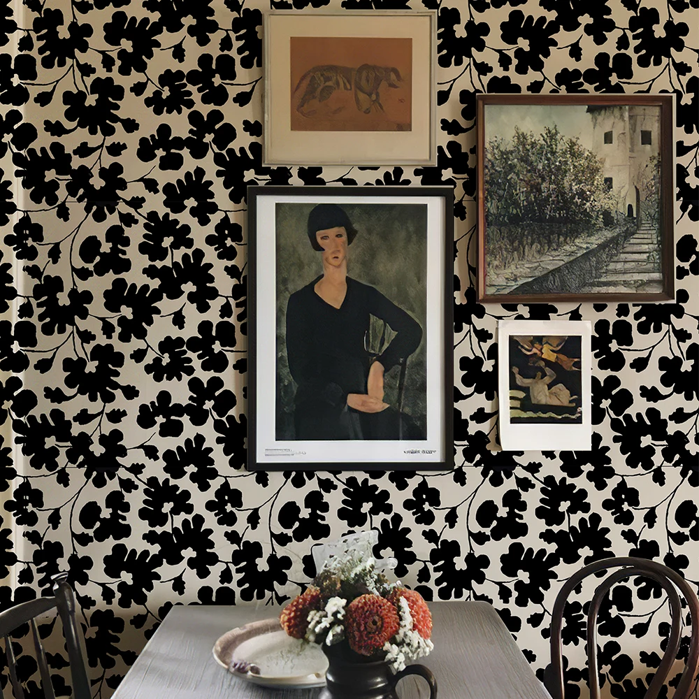 Peel And Stick Black Flower Wallpaper Chic Retro Self Adhesive Dark Wallpaper Waterproof Vinly Cabinet Sicker For Living Room
Peel And Stick Black Flower Wallpaper Chic Retro Self Adhesive Dark Wallpaper Waterproof Vinly Cabinet Sicker For Living Room