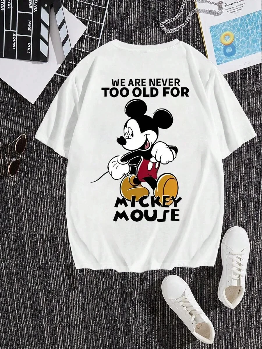 Хлопковая футболка унисекс с принтом Микки Мауса «Мы никогда не слишком старше», вневременное очарование Диснея, идеально подходит для фанатов и повседневных видов
Хлопковая футболка унисекс с принтом Микки Мауса «Мы никогда не слишком старше», вневременное очарование Диснея, идеально подходит для фанатов и повседневных видов