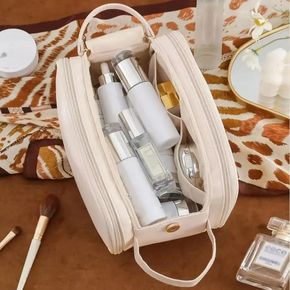 Portable Women's Makeup Bag Solid Color Double Zipper Handheld Storage Bag PU Leather Waterproof Travel Cosmetic Organizer
Portable Women's Makeup Bag Solid Color Double Zipper Handheld Storage Bag PU Leather Waterproof Travel Cosmetic Organizer