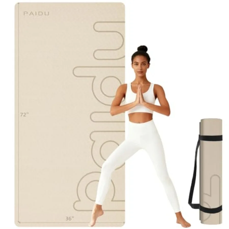 Large Yoga Mat, 72" x 36" x 2/5" 10MM Thick Non-Slip Exercise Mat, SGS-Certified POE Material, Ideal for Home Gym, Yoga, Pilate
Large Yoga Mat, 72" x 36" x 2/5" 10MM Thick Non-Slip Exercise Mat, SGS-Certified POE Material, Ideal for Home Gym, Yoga, Pilate