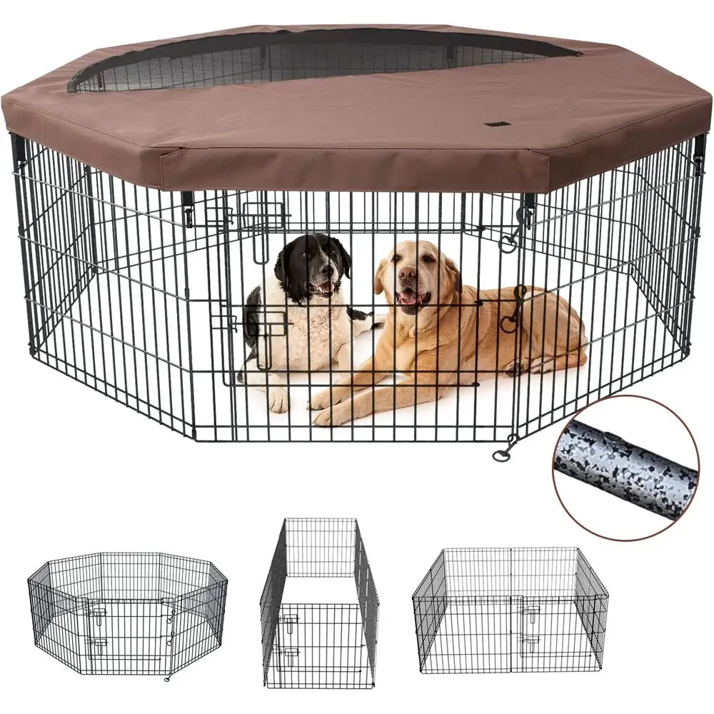 Adjustable Metal Dog Exercise Pen with 8 Panels, 24 Height, Top Cover & Bottom Pad for Indoor/Outdoor Use (36 Height, Brown)
Adjustable Metal Dog Exercise Pen with 8 Panels, 24 Height, Top Cover & Bottom Pad for Indoor/Outdoor Use (36 Height, Brown)