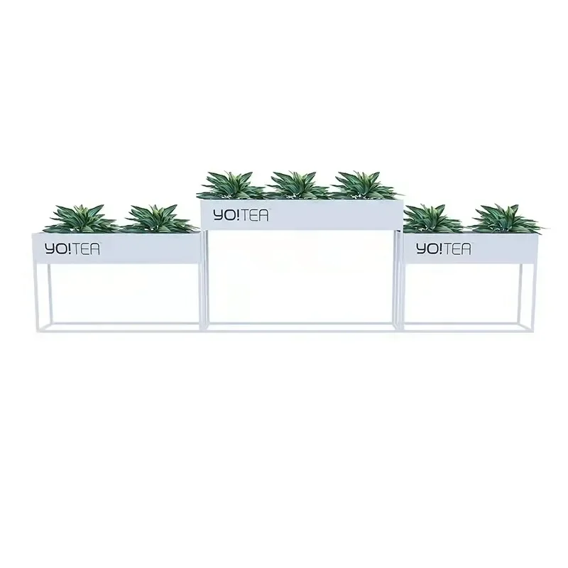 Outdoor wrought iron flower stand combination rectangular box partition fence milk tea shop outer pendulum long groove
Outdoor wrought iron flower stand combination rectangular box partition fence milk tea shop outer pendulum long groove