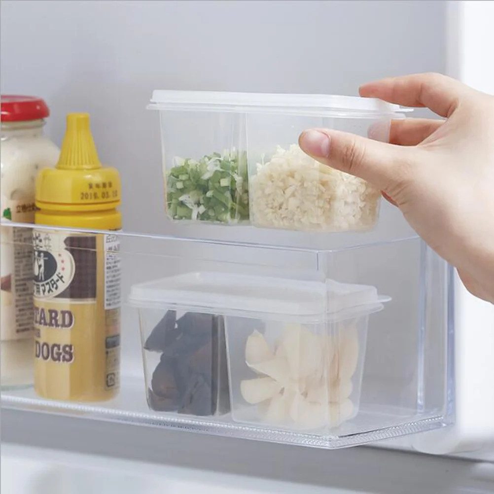 10 pcs 2 Grids Freshness Keeper Mini Storage Box For Onion Ginger Garlic Refrigerator Safe Sauce Container Microwave Dishwasher
10 pcs 2 Grids Freshness Keeper Mini Storage Box For Onion Ginger Garlic Refrigerator Safe Sauce Container Microwave Dishwasher