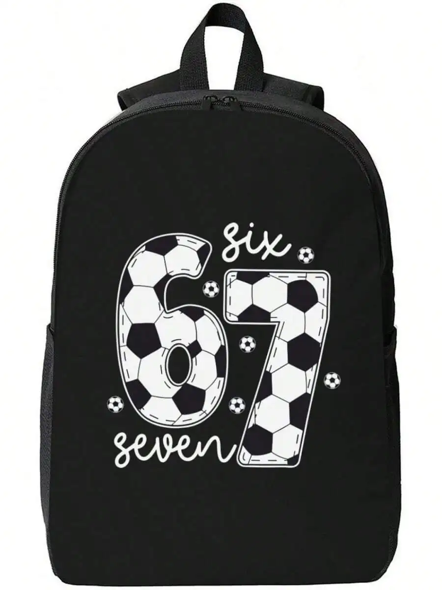 Soccer Themed 67 Number Backpack With Two Way Zippers Breathable Straps Side Pocket Unisex
Soccer Themed 67 Number Backpack With Two Way Zippers Breathable Straps Side Pocket Unisex