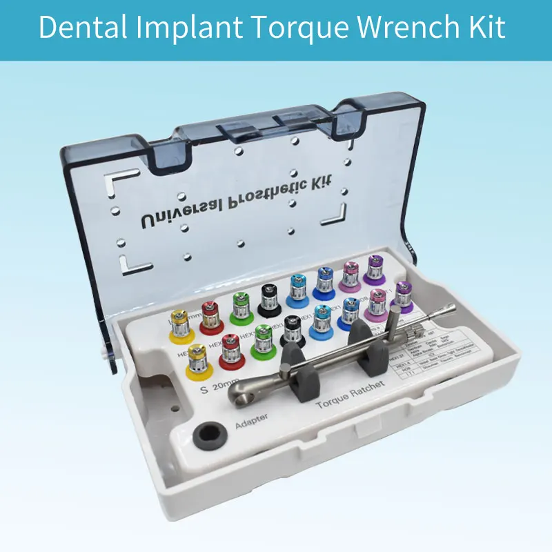 Набор для зубных имплантатов, динамометрический ключ, винт, универсальный имплантат, динамометрическая трещотка, отвертки, гаечный ключ, дрель для имплантатов, поставщики инструментов
Набор для зубных имплантатов, динамометрический ключ, винт, универсальный имплантат, динамометрическая трещотка, отвертки, гаечный ключ, дрель для имплантатов, поставщики инструментов