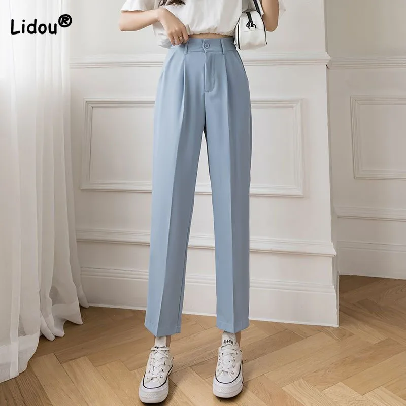 Simplicity Commute Women's Solid Color Suit Pants Summer New All-match Casual High Waist Pockets Cropped Pants Female Clothing
Simplicity Commute Women's Solid Color Suit Pants Summer New All-match Casual High Waist Pockets Cropped Pants Female Clothing