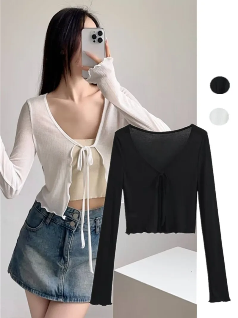 American Sweet Versatile Casual Belted Pure Desire Open Cardigan Outerwear Thin See-tough Sun Protection Cover up
American Sweet Versatile Casual Belted Pure Desire Open Cardigan Outerwear Thin See-tough Sun Protection Cover up