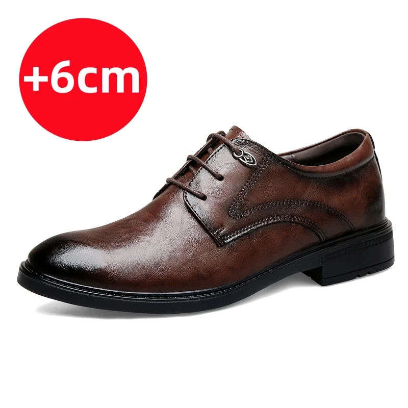 Мужские офисные туфли премиум-класса с увеличивающей рост стелькой на 6 см, на толстой подошве, коричневые, из натуральной кожи, повседневные
Мужские офисные туфли премиум-класса с увеличивающей рост стелькой на 6 см, на толстой подошве, коричневые, из натуральной кожи, повседневные
