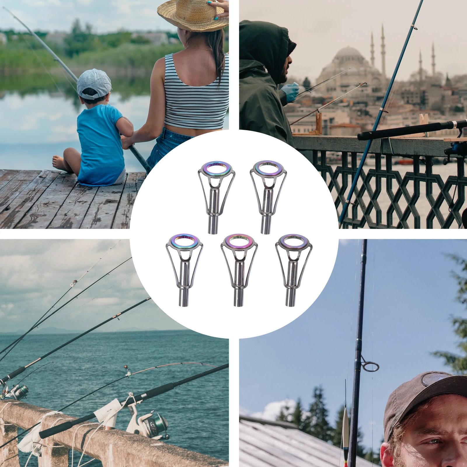 5PCS Fishing Rod Guide Ring Accessories Stainless Steel Wire Ring Component Durable Reusable Oxidation Small Size Great Gift
5PCS Fishing Rod Guide Ring Accessories Stainless Steel Wire Ring Component Durable Reusable Oxidation Small Size Great Gift