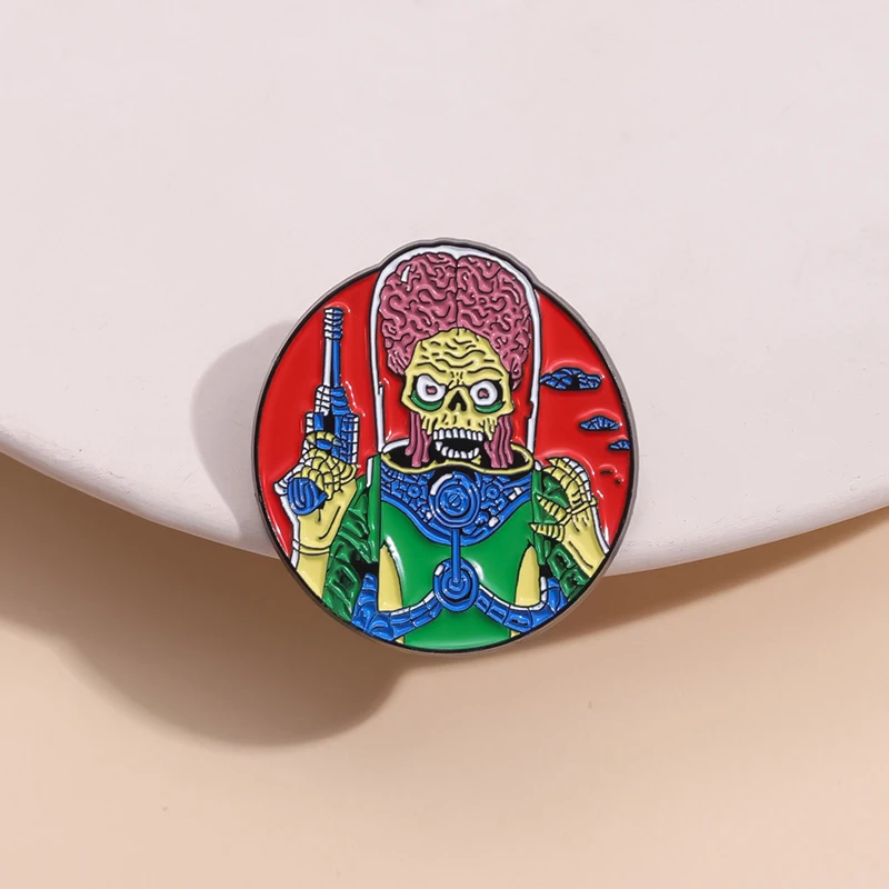 Mars Attacks Enamel Pin Alien Comedy Science Fiction Thriller Movies Metal Badge Brooches Lapel Shirt Collar Halloween Jewelry
Mars Attacks Enamel Pin Alien Comedy Science Fiction Thriller Movies Metal Badge Brooches Lapel Shirt Collar Halloween Jewelry