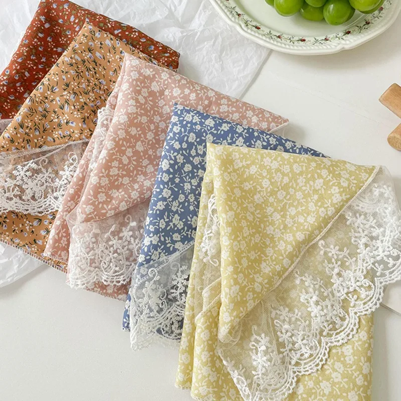 Pastoral Floral Hair Tie Headscarf Lace Splicing Triangle Ribbon Silk Scarf Sweet Elegant Hair Neck Wrap Accessories for Women
Pastoral Floral Hair Tie Headscarf Lace Splicing Triangle Ribbon Silk Scarf Sweet Elegant Hair Neck Wrap Accessories for Women