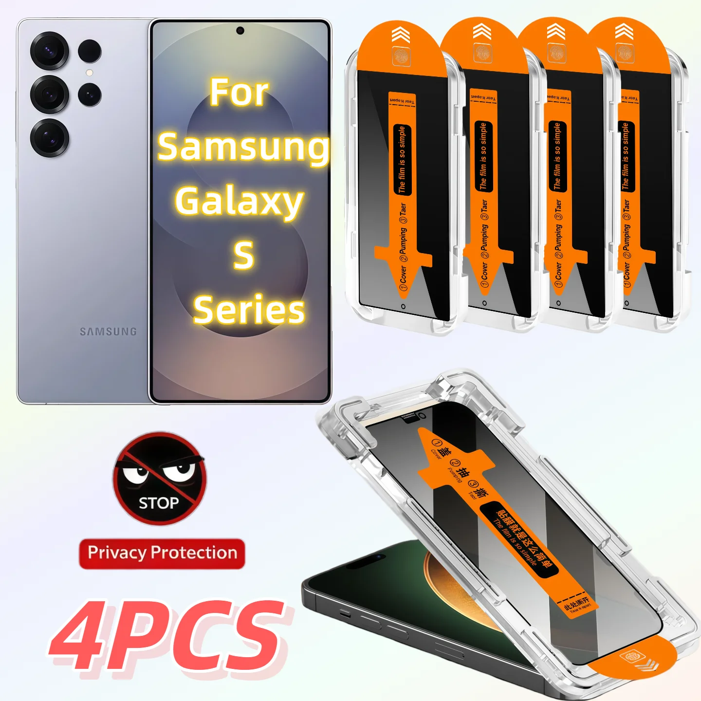 4PCS Anti Peeping Tempered Glass For Galaxy S25 S24 Ultra S23 S22 S21 Plus Series Privacy Protection
4PCS Anti Peeping Tempered Glass For Galaxy S25 S24 Ultra S23 S22 S21 Plus Series Privacy Protection