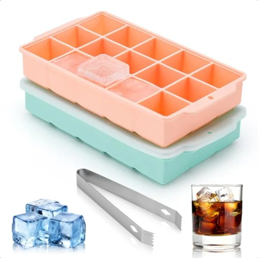 Ice Cube Tray Ice Tray for Freezer with Lid 2 Pack Silicone Ice Cube Trays for Freezer with15 Flexible Easy Release Ice Trays
Ice Cube Tray Ice Tray for Freezer with Lid 2 Pack Silicone Ice Cube Trays for Freezer with15 Flexible Easy Release Ice Trays