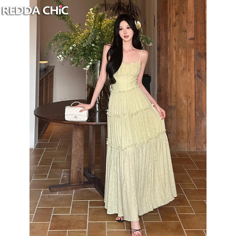 ReddaChic French Rustic Women Floral Knit Dress Elegant Corset Waist Cami Maxi Long Frilly Tiered Dress Lounge Summer Clothes
ReddaChic French Rustic Women Floral Knit Dress Elegant Corset Waist Cami Maxi Long Frilly Tiered Dress Lounge Summer Clothes